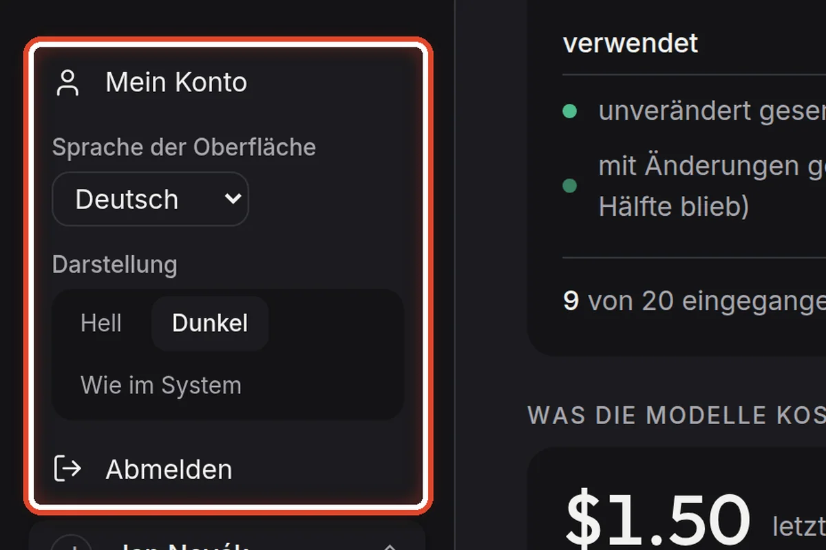Nahaufnahme – Ihr Konto