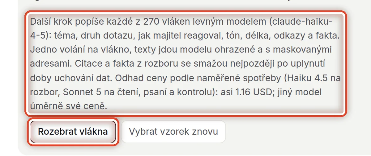 Detail — Vzorek a rozbor
