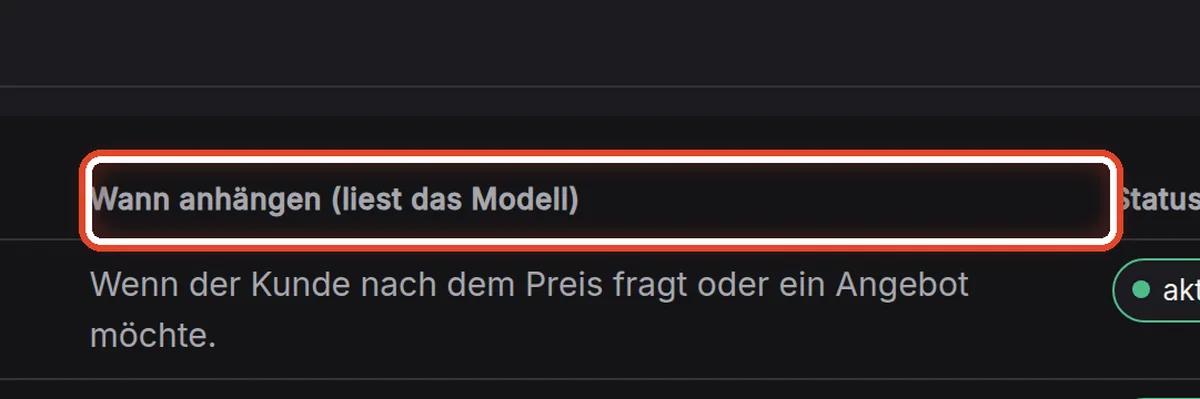 Nahaufnahme – Wann anhängen