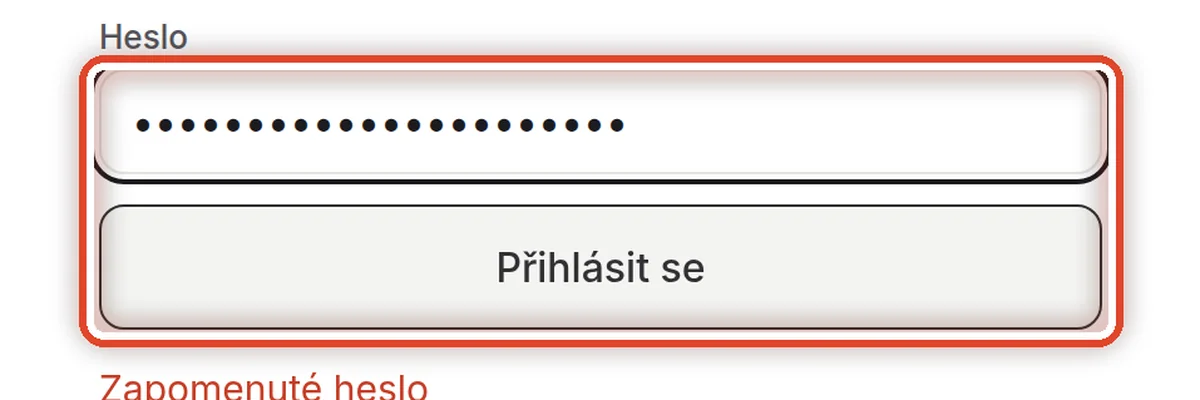 Detail — Nebo zadejte heslo