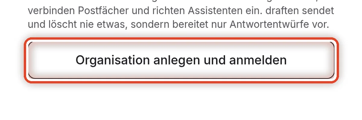 Nahaufnahme – Die Organisation anlegen