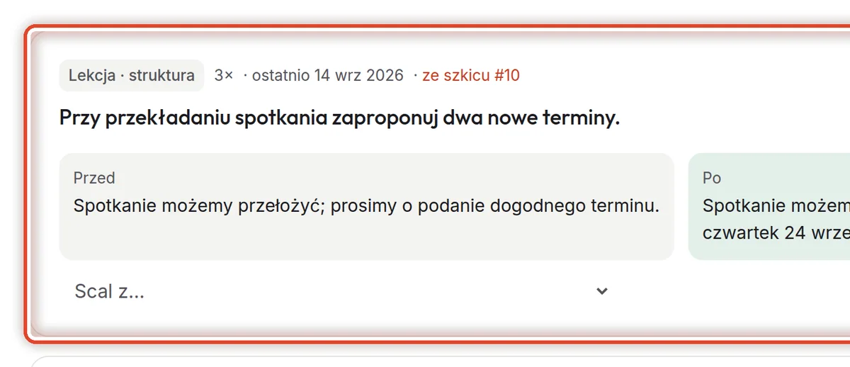 Zbliżenie – Proponowana lekcja
