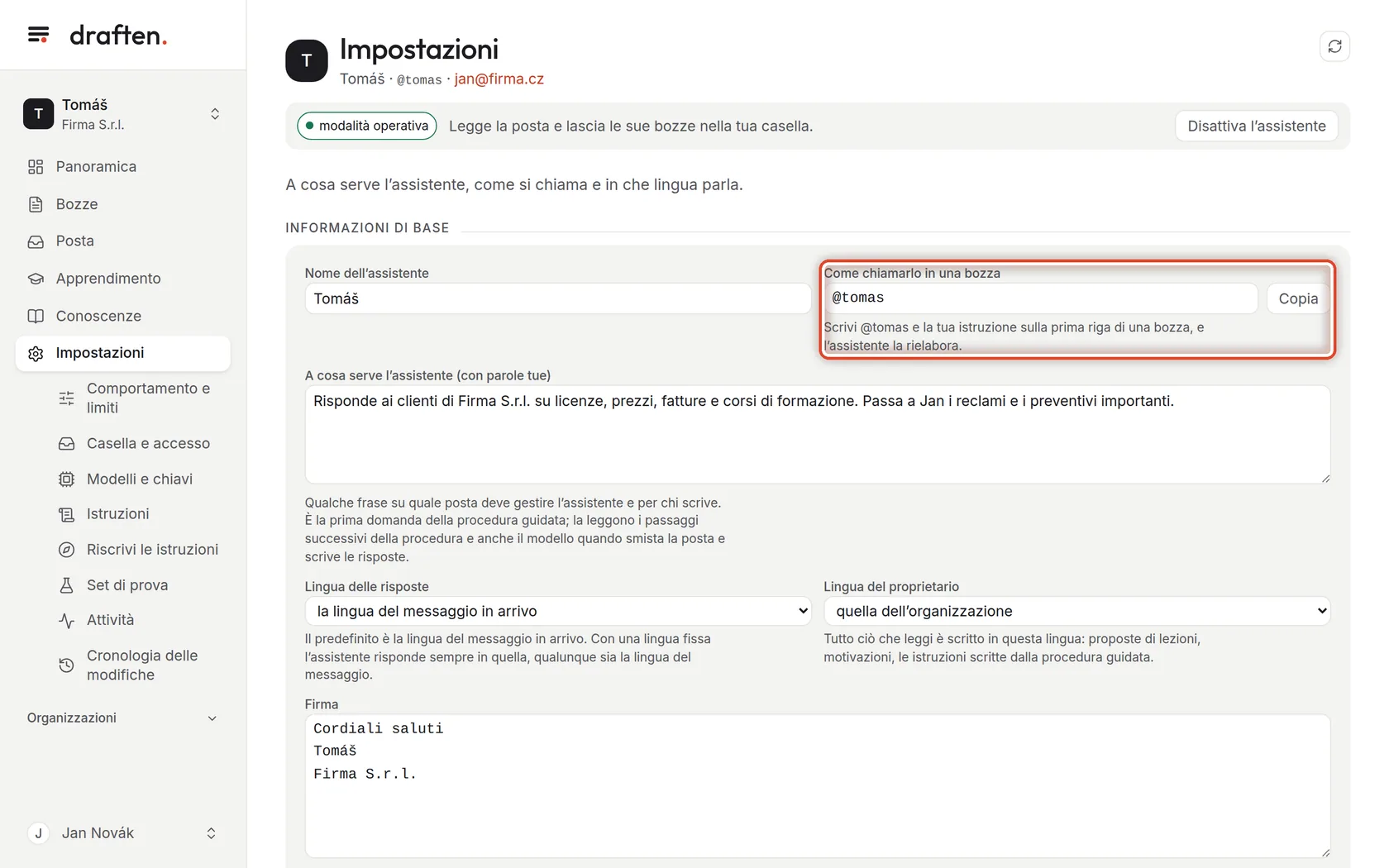 Screenshot del passo 2