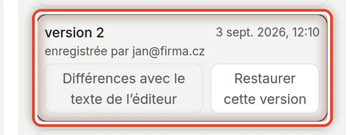 Gros plan – Historique des versions
