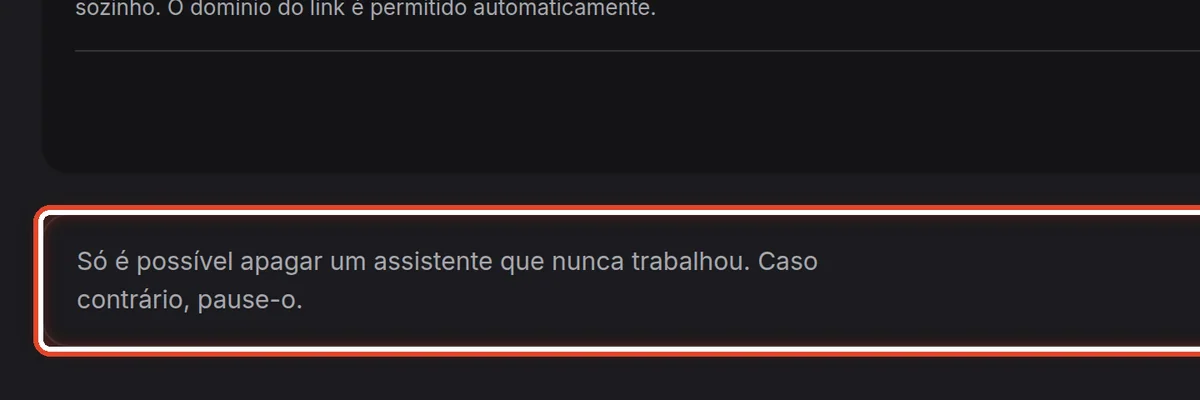 De perto – Apagar o assistente