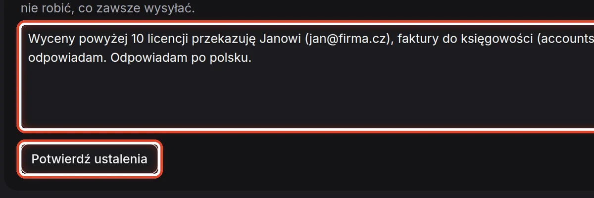 Zbliżenie – Ustalenia i uwagi