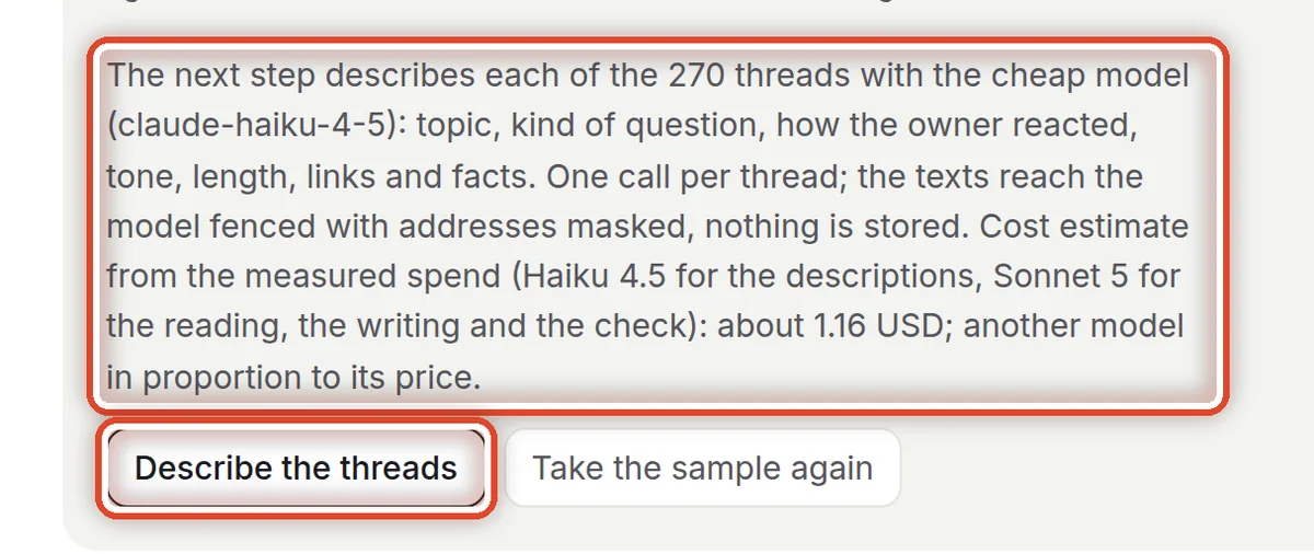 Close up — Have the threads described