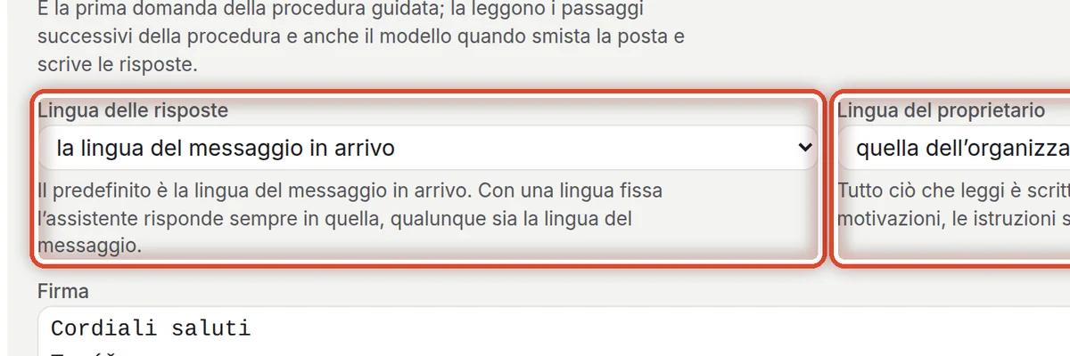 Da vicino – Lingua delle risposte e lingua del proprietario