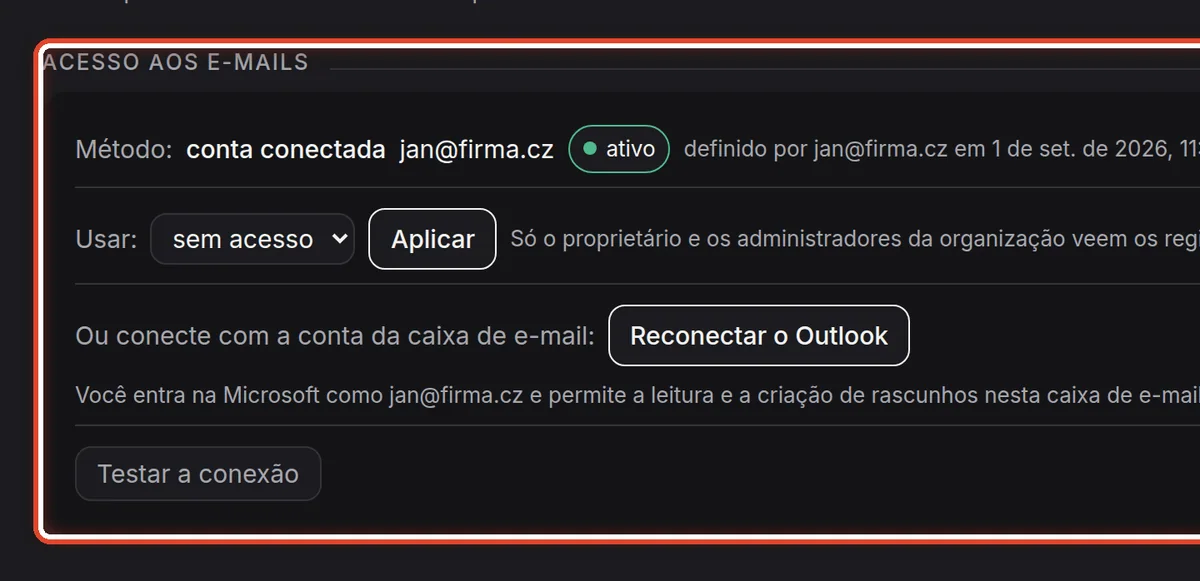 De perto – Acesso aos e-mails