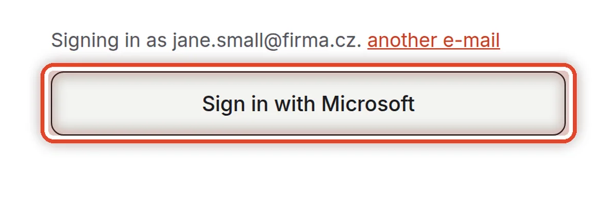 Close up — Sign in with your organisation's account