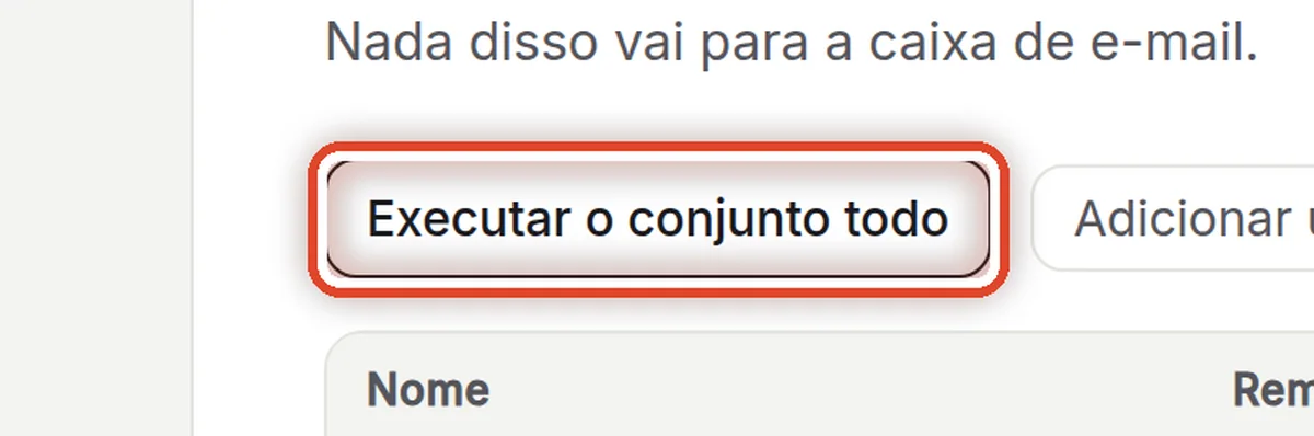 De perto – Executar o conjunto todo