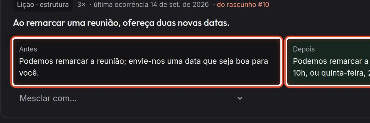 De perto – Antes e depois