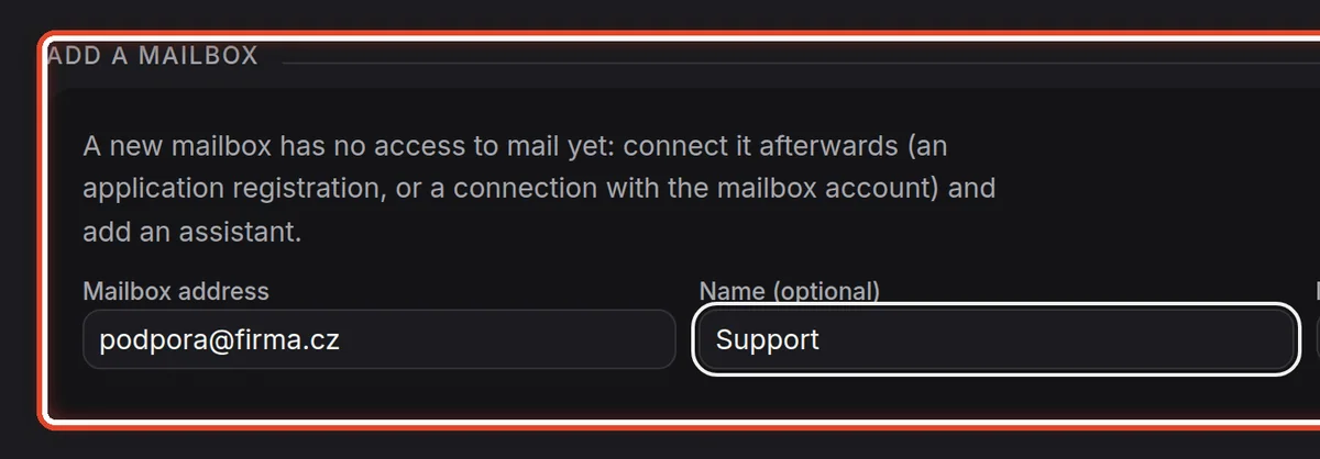 Close up — Add a mailbox