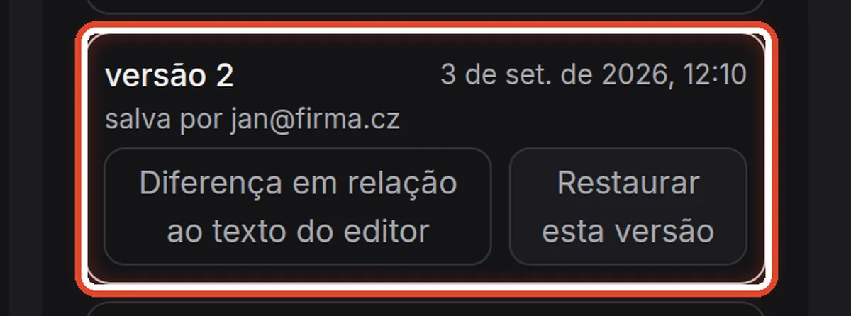 De perto – Histórico de versões