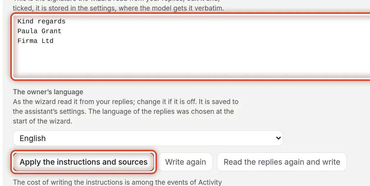 Close up — Apply the instructions and sources