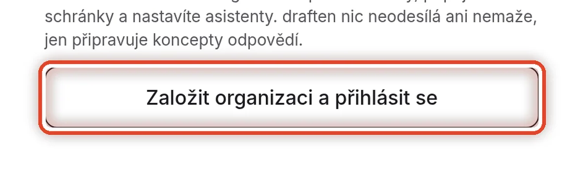 Detail — Založte organizaci