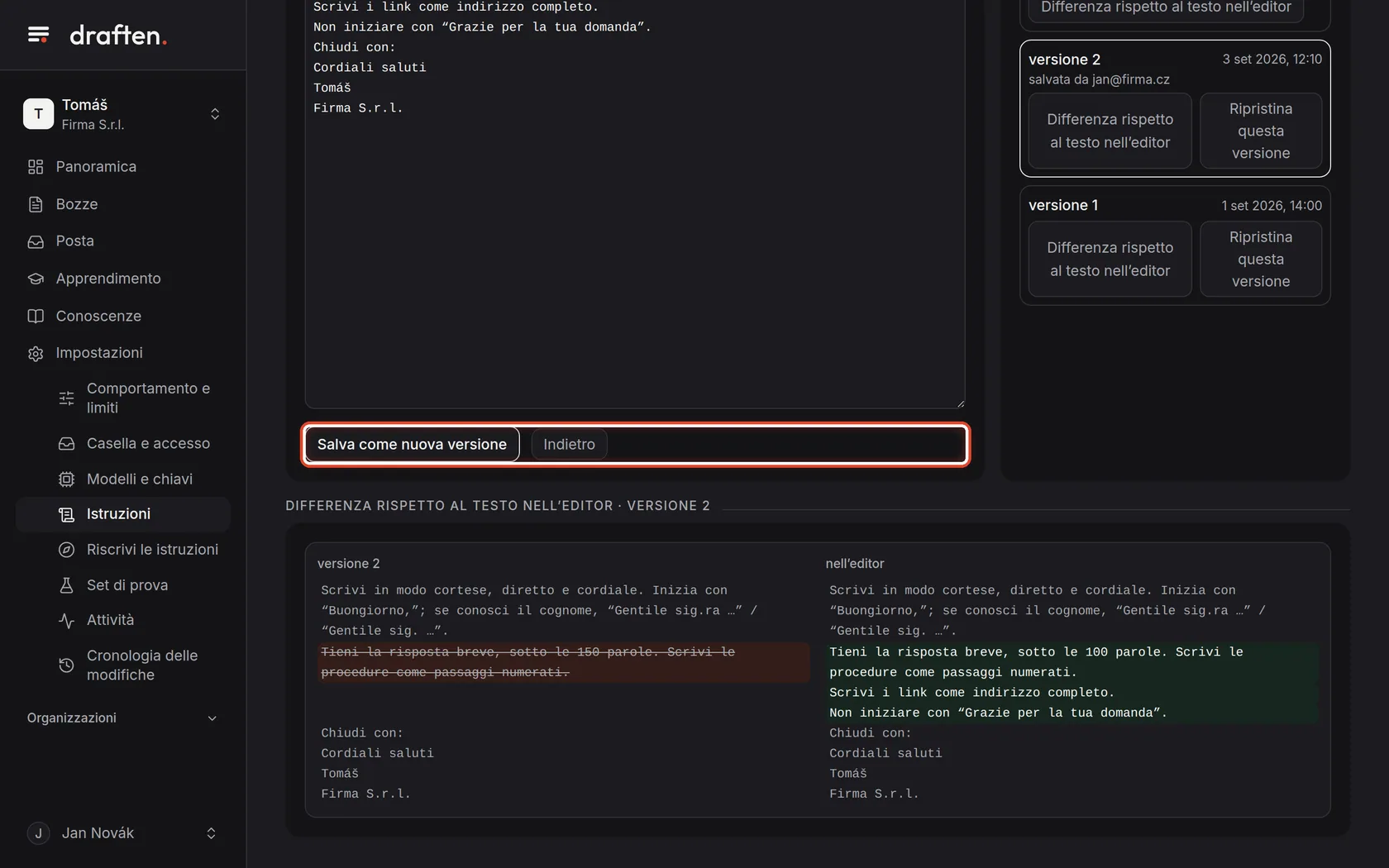 Screenshot del passo 3