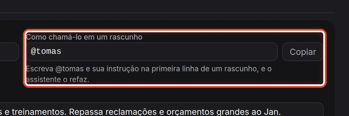 De perto – Como chamá-lo em um rascunho