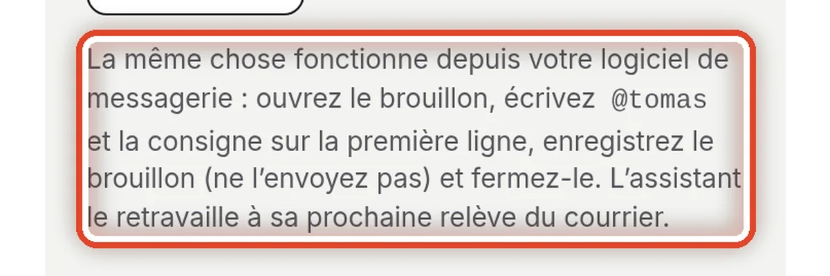 Gros plan – La même chose depuis votre logiciel de messagerie