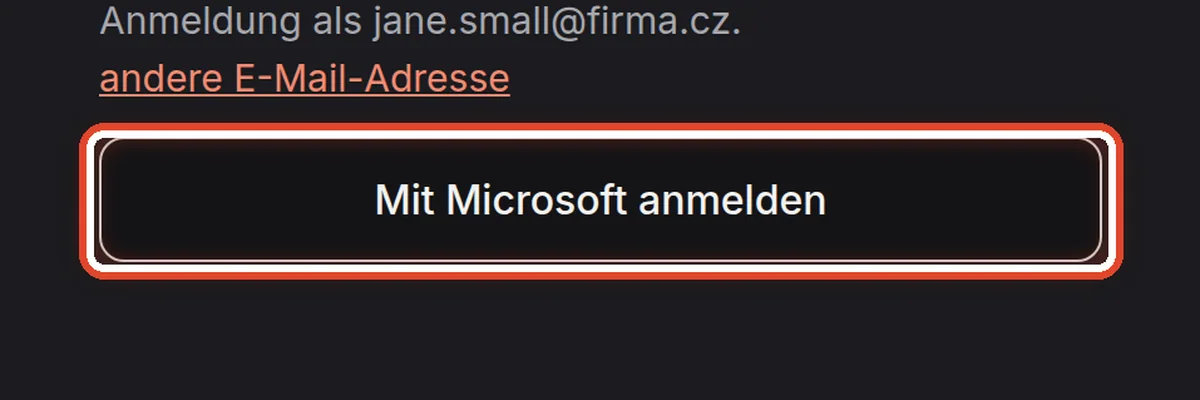 Nahaufnahme – Mit dem Konto Ihrer Organisation anmelden