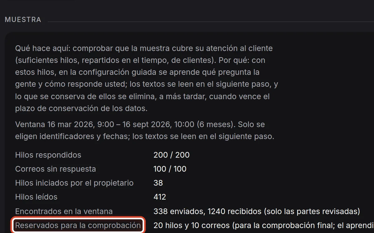 De cerca: Revise la muestra