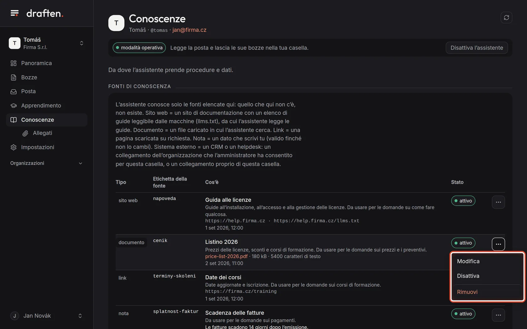 Screenshot del passo 3