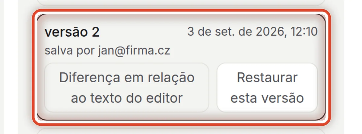 De perto – Histórico de versões