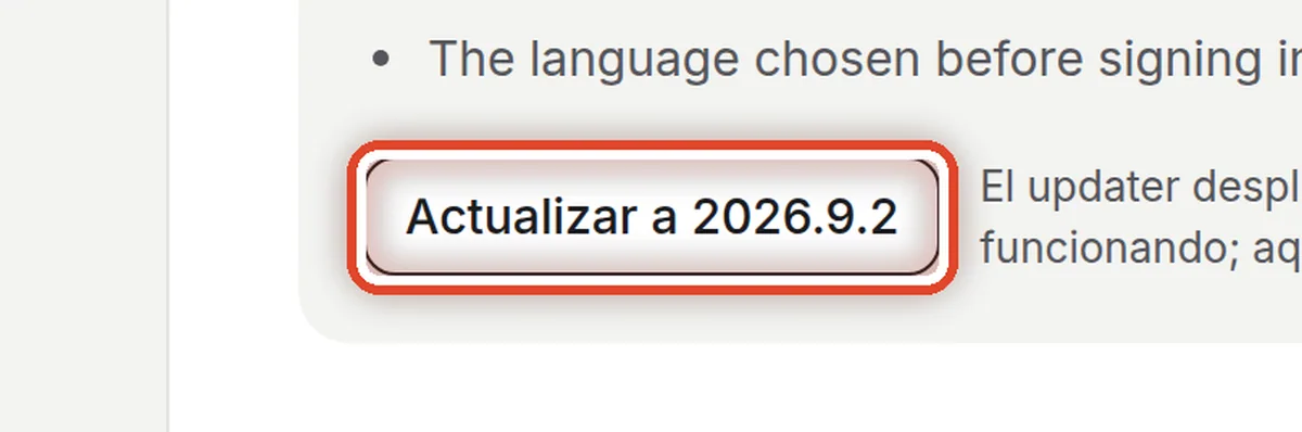 De cerca: Iniciar la actualización