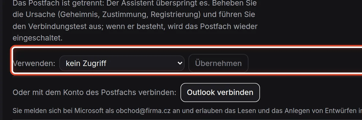 Nahaufnahme – App-Registrierung
