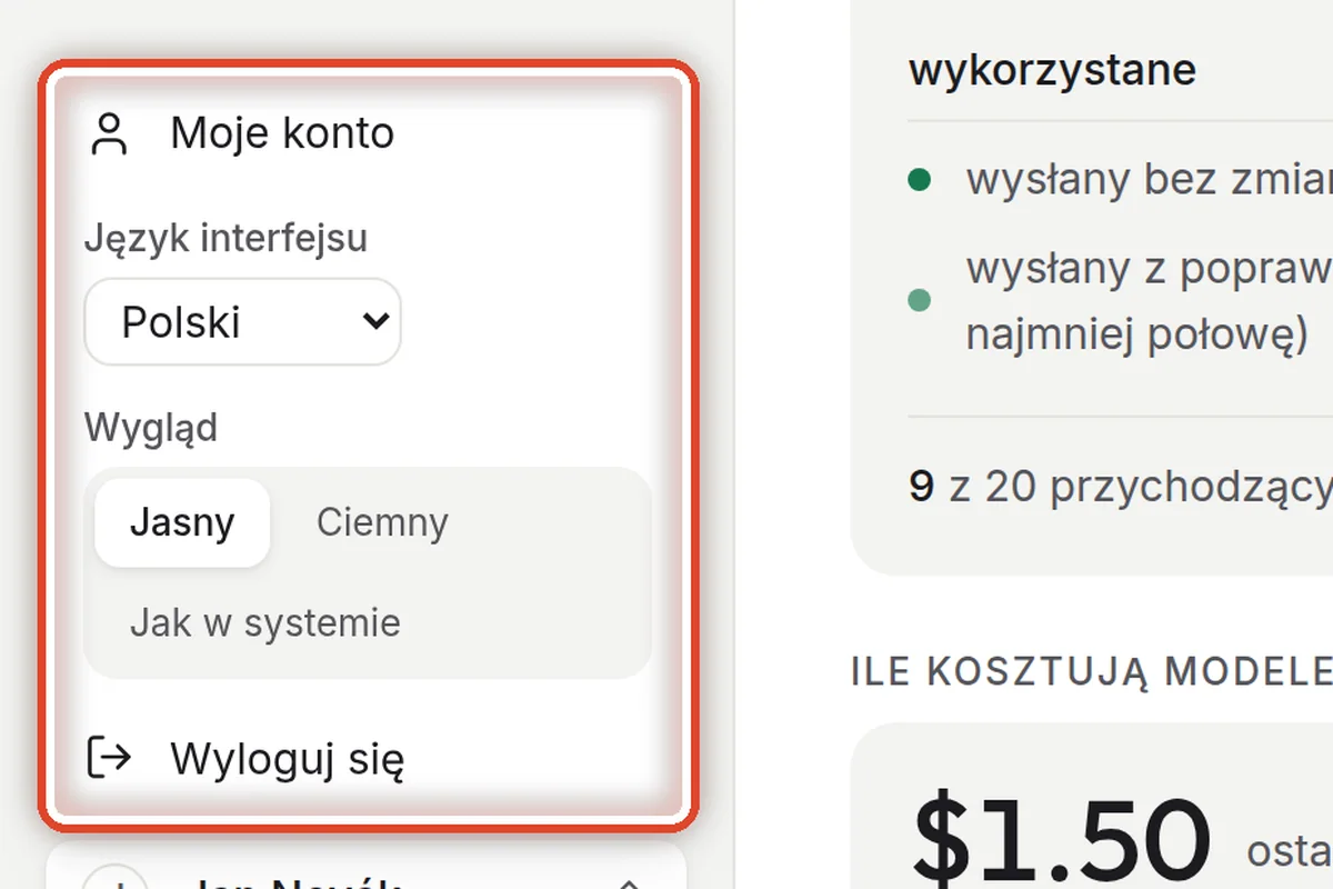 Zbliżenie – Twoje konto