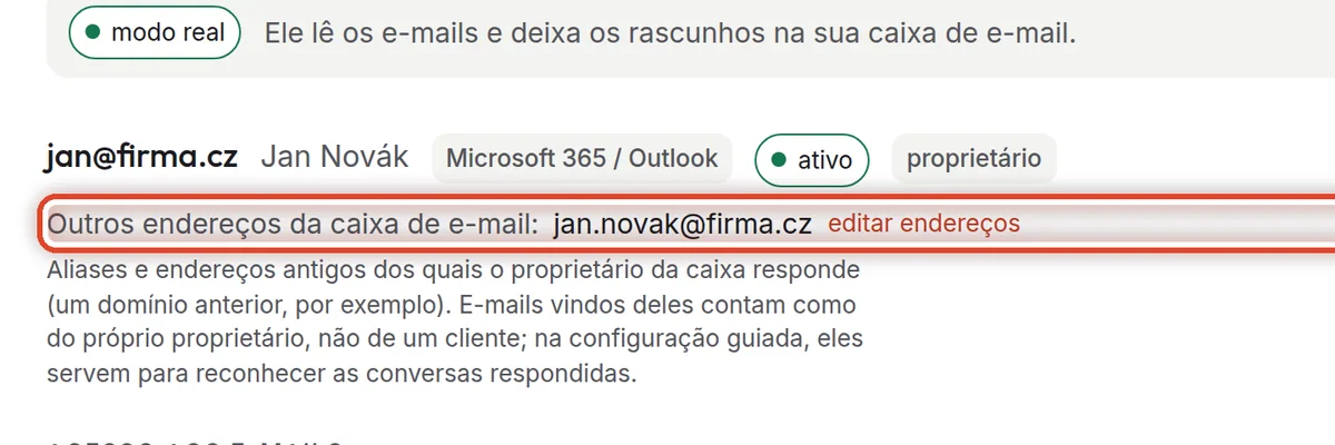 De perto – Outros endereços da caixa de e-mail