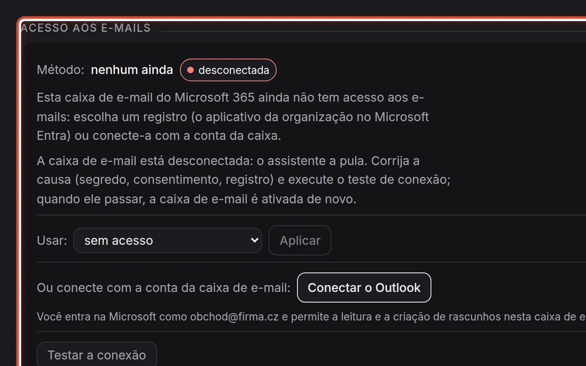 De perto – Acesso aos e-mails