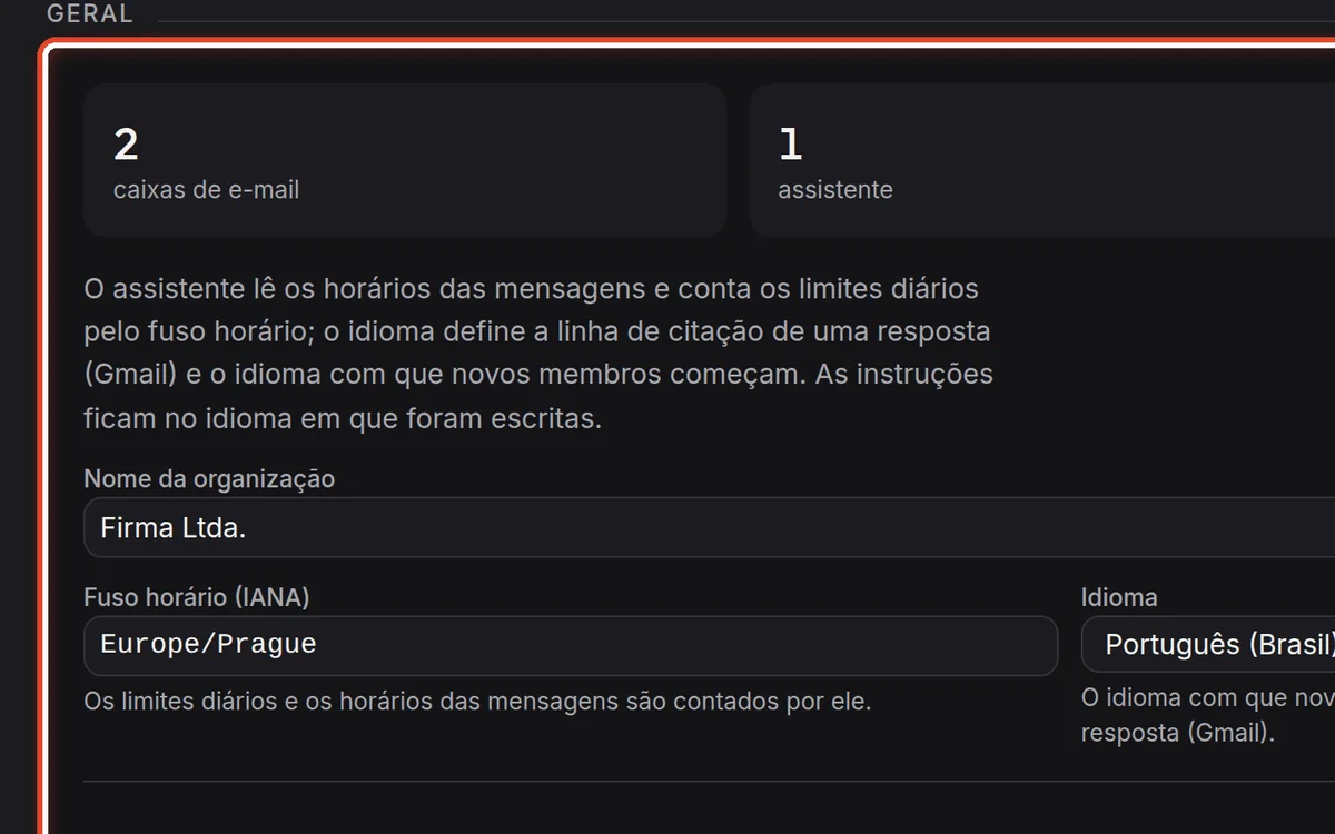 De perto – As configurações gerais da organização