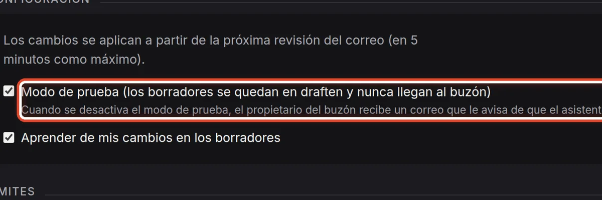 De cerca: O en Configuración
