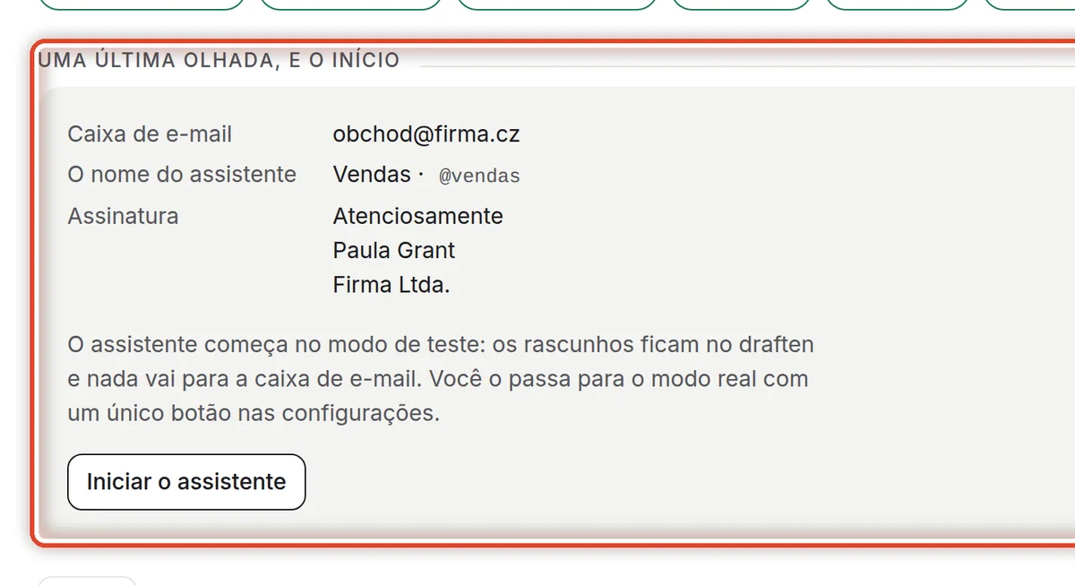 De perto – Inicie o assistente