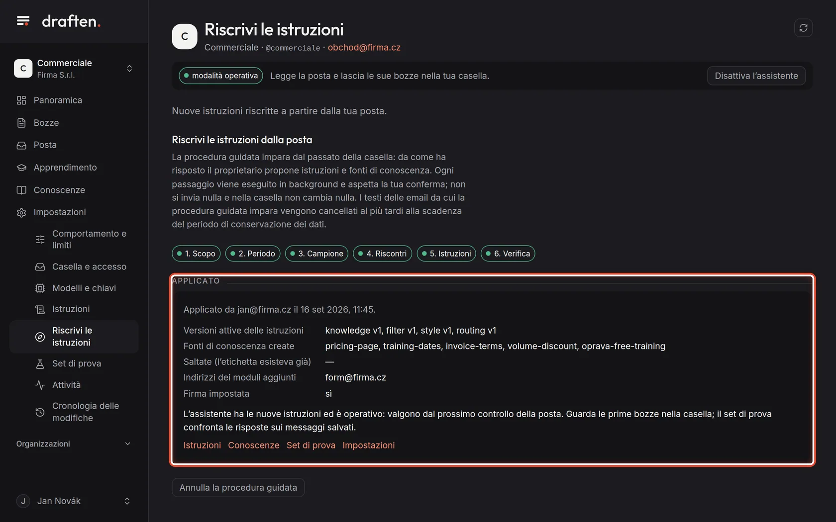 Screenshot del passo 9