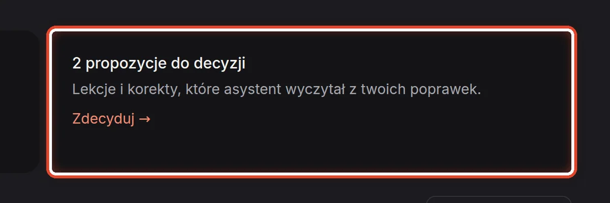 Zbliżenie – Propozycje do decyzji