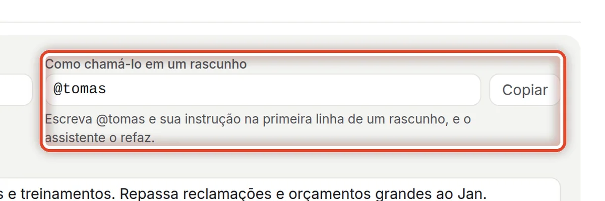 De perto – Como chamá-lo em um rascunho