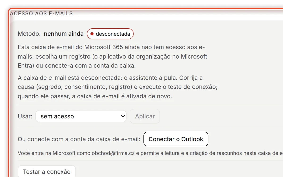 De perto – Acesso aos e-mails