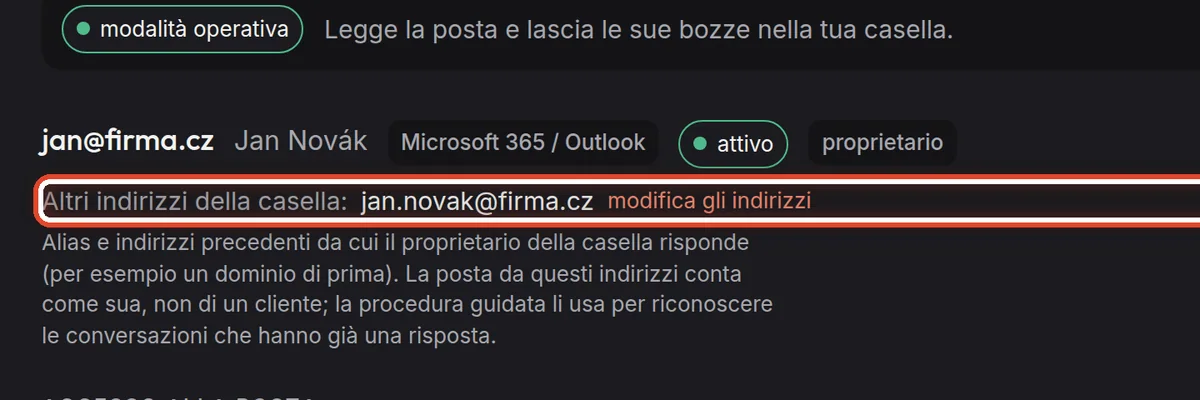 Da vicino – Altri indirizzi della casella