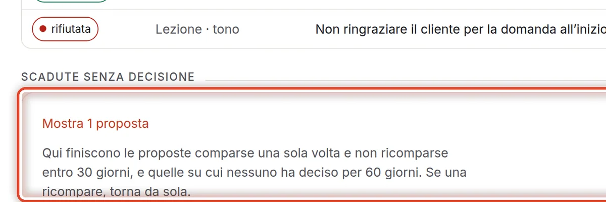 Da vicino – Scadute senza decisione