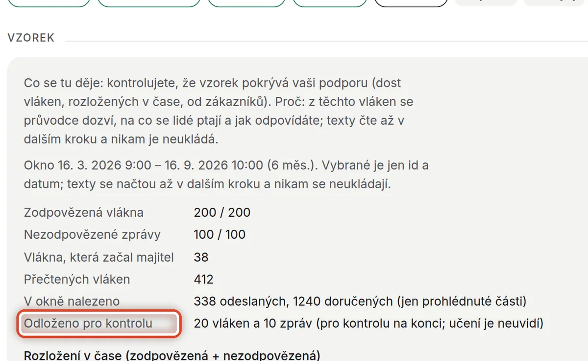 Detail — Zkontrolujte vzorek