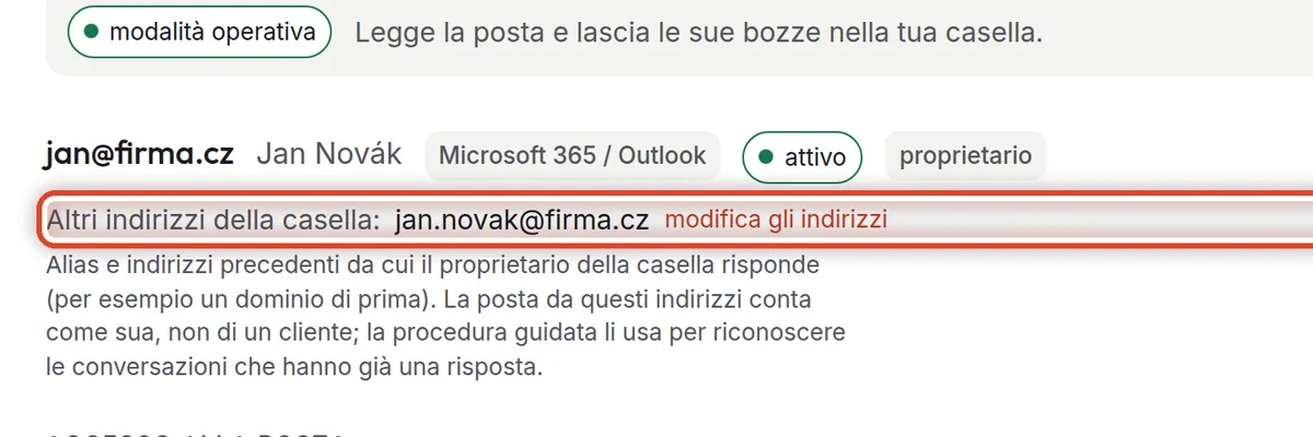 Da vicino – Altri indirizzi della casella
