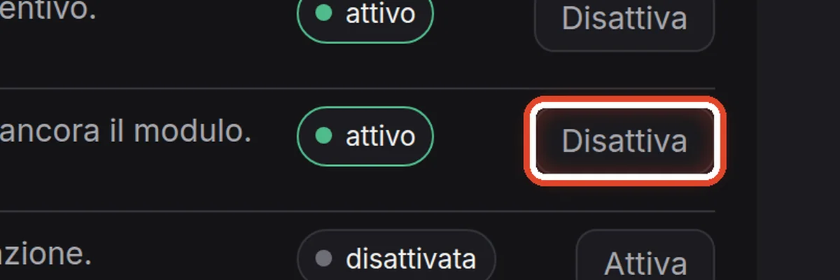 Da vicino – Disattiva e attiva