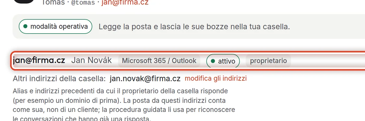 Da vicino – La casella dell’assistente