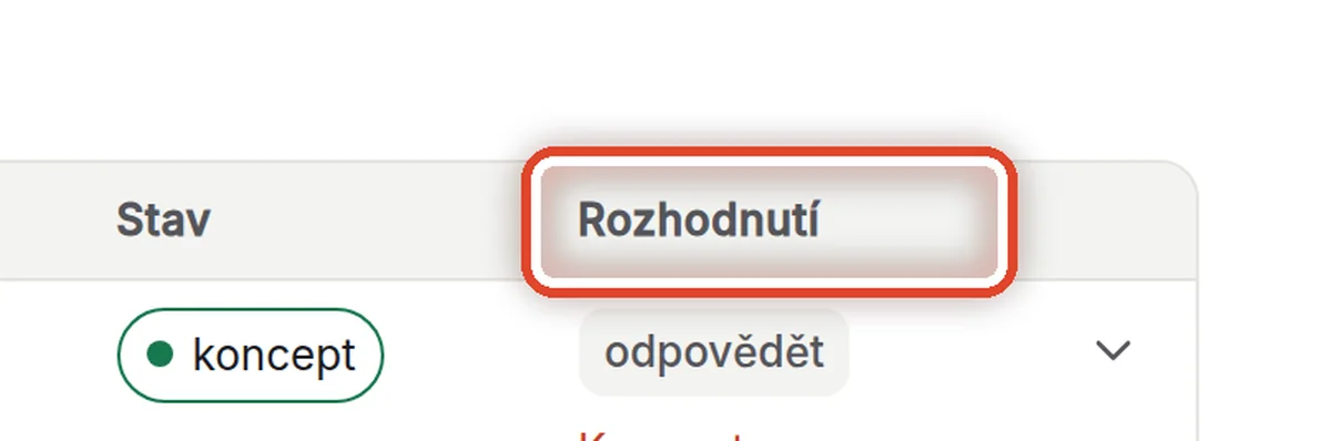 Detail — Rozhodnutí asistenta