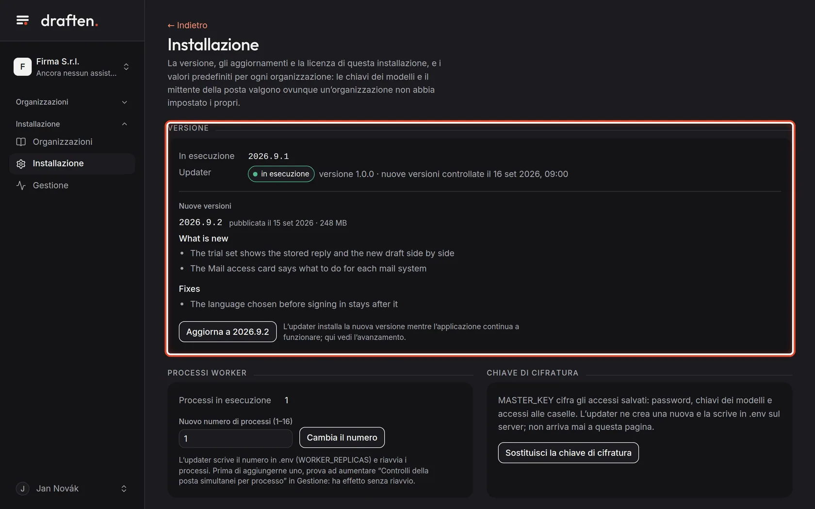 Screenshot del passo 1