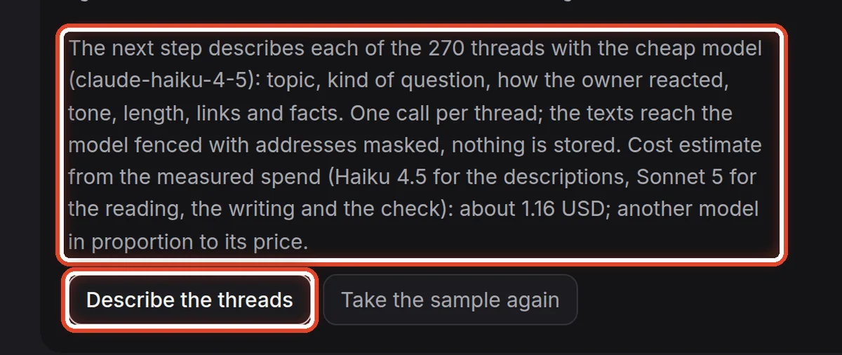 Close up — Have the threads described