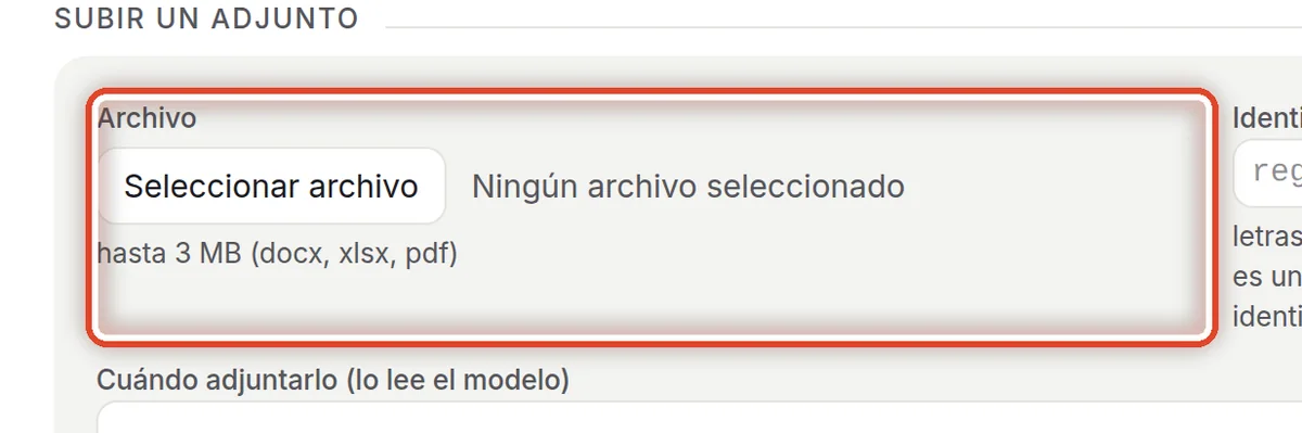 De cerca: Subir un adjunto: el archivo
