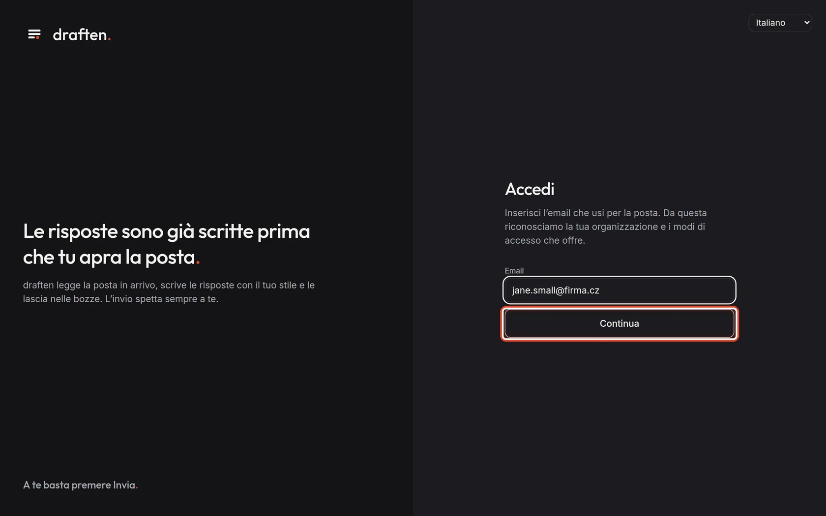 Screenshot del passo 2